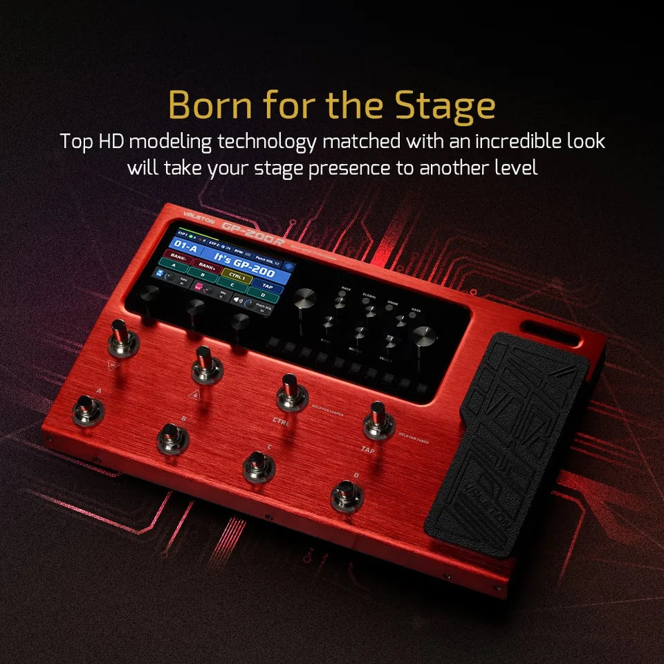 Valeton GP-200 pedalera multiefectos para guitarra/Bajo IR modelador de amplificadores, gabinetes, FX