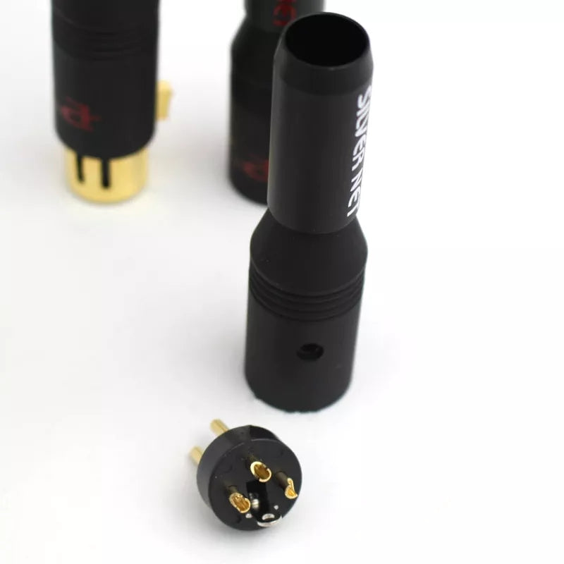 SILVER PLATE Conector XLR HIFI 24K chapa de oro