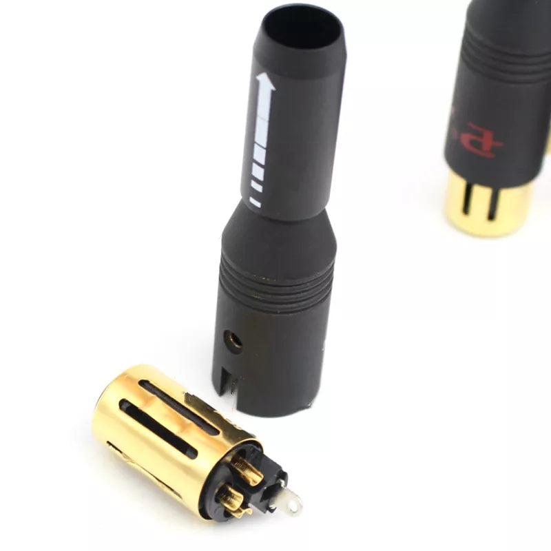 SILVER PLATE Conector XLR HIFI 24K chapa de oro