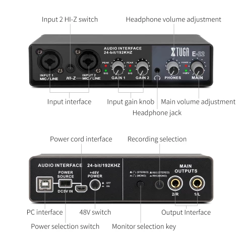 XTUGA E-22 Interfaz de Audio