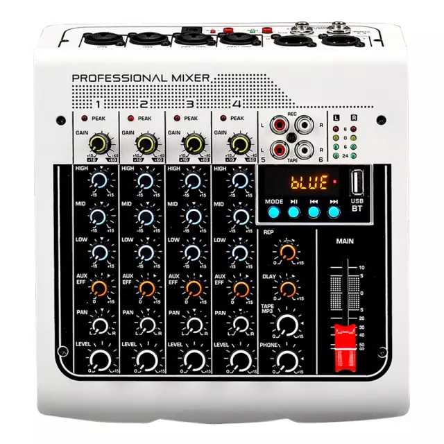 MIX-400 Mezcladora de Audio Profesional 6 Canales