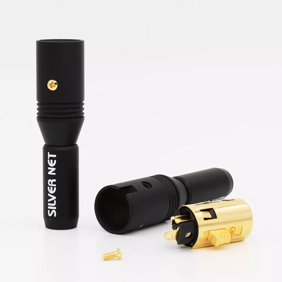 SILVER PLATE Conector XLR HIFI 24K chapa de oro