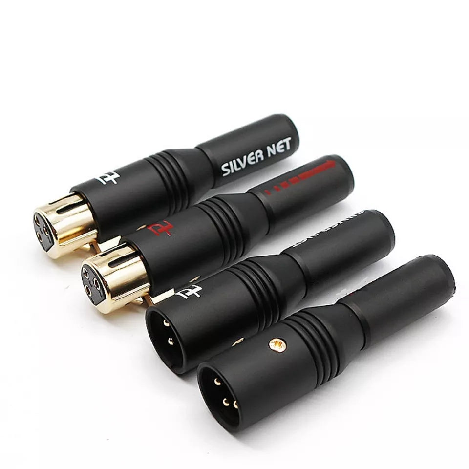 SILVER PLATE Conector XLR HIFI 24K chapa de oro