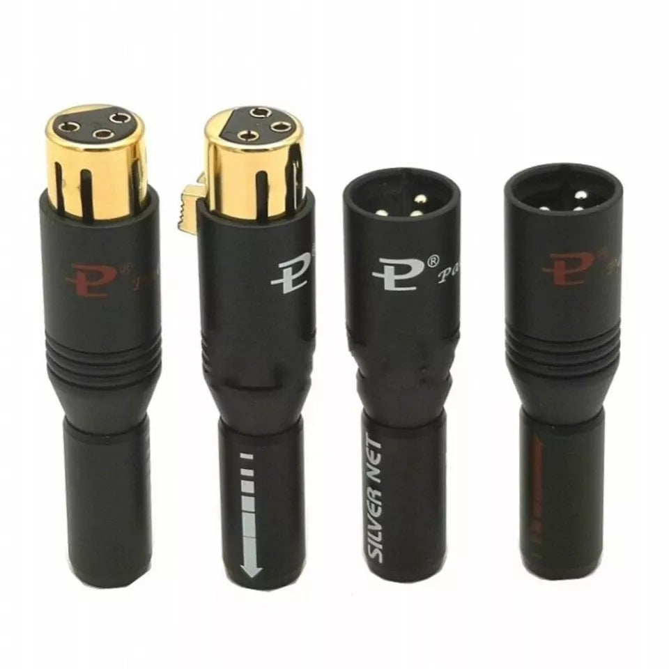 SILVER PLATE Conector XLR HIFI 24K chapa de oro