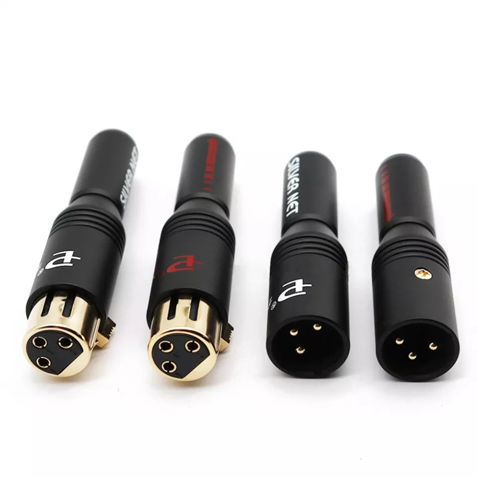 SILVER PLATE Conector XLR HIFI 24K chapa de oro