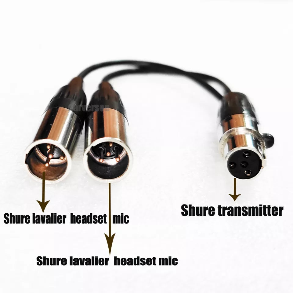 Cable Extensión Y TAF4 para bodypack shure mini XLR 4 pin