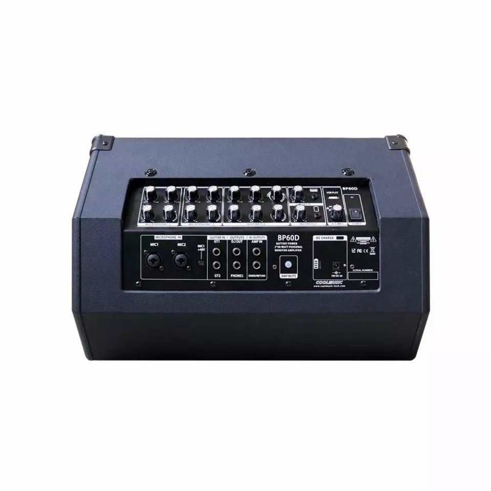 CoolMusic BD60D amplificador de Guitarra Electroacustica 120W, piano, Saxofon, Voz con Efectos