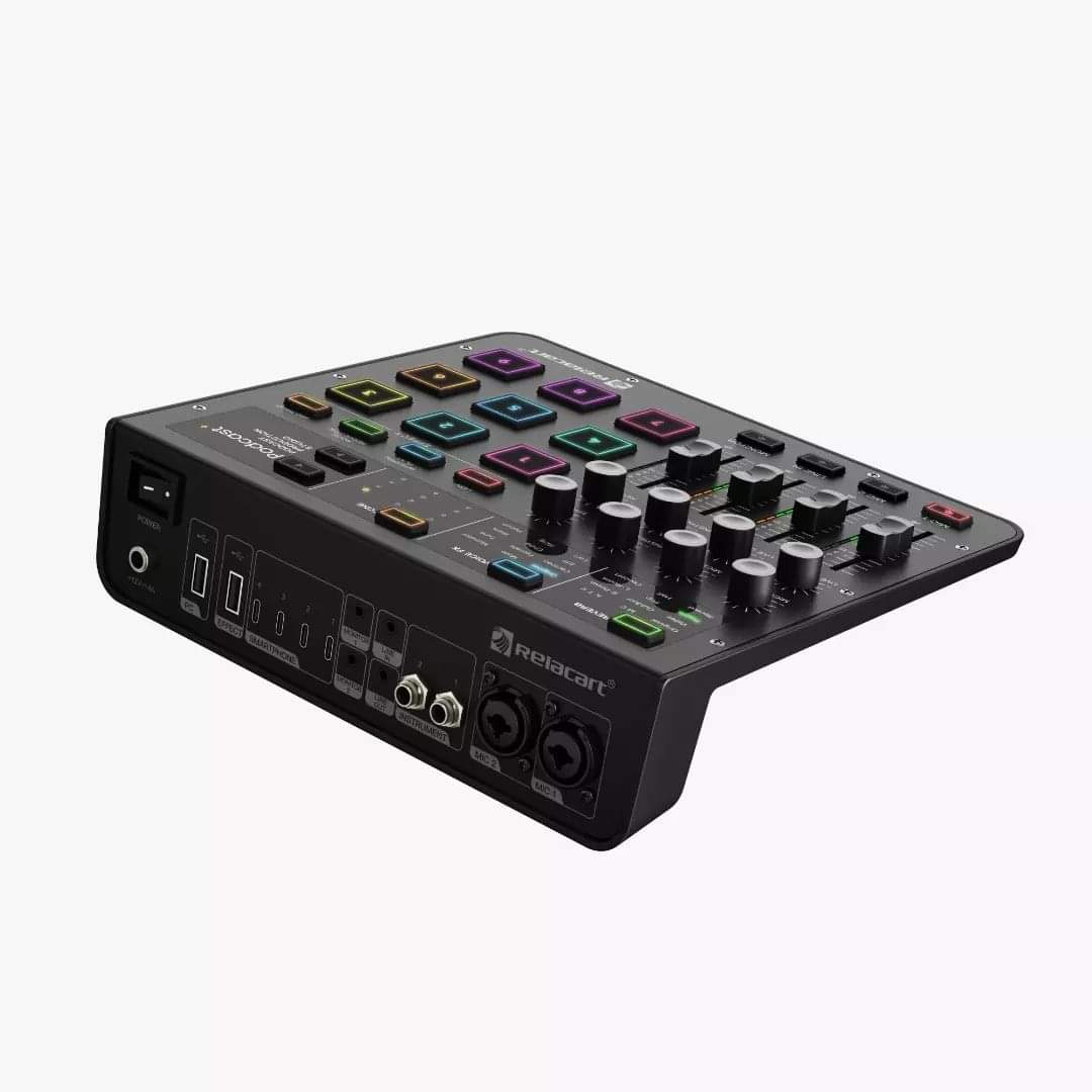 Relacart Podcast+ consola para producción de Audio podcast y Livestream