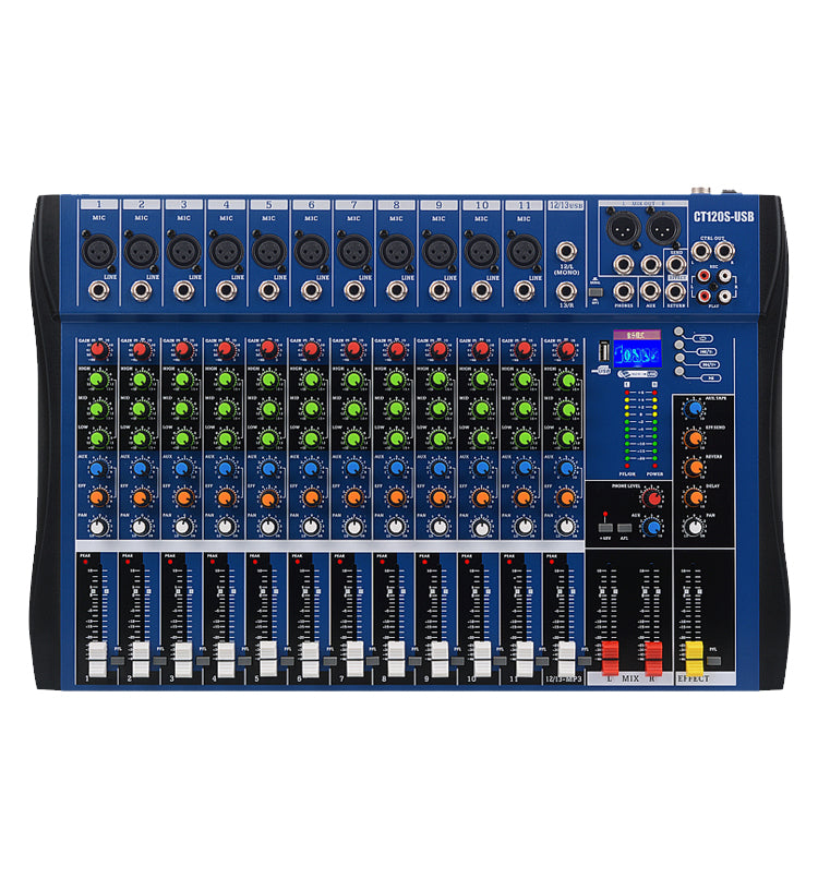 Mezcladora de Audio profesional 12 canales
