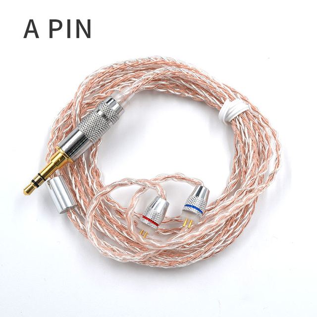 KZ Cable de Auriculares 8 Core Copper plata