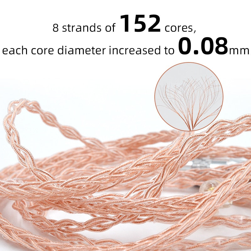 KZ Cable de audio para auriculares in ears libre de oxigeno 152 cores 8 nucleos