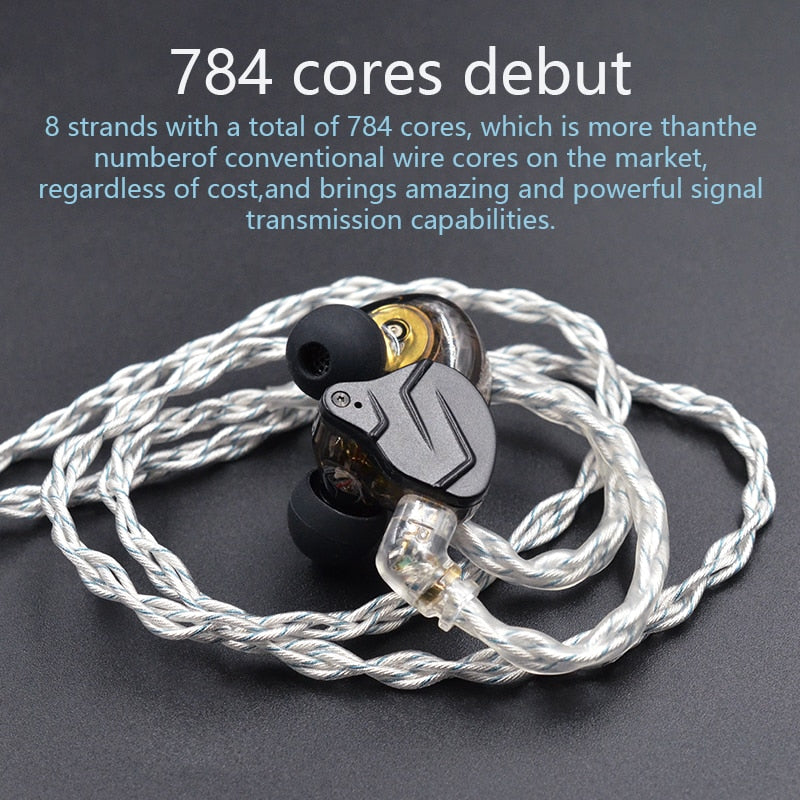 KZ cable plata de Audio 8 Nucleos 784 cores para Auriculares.