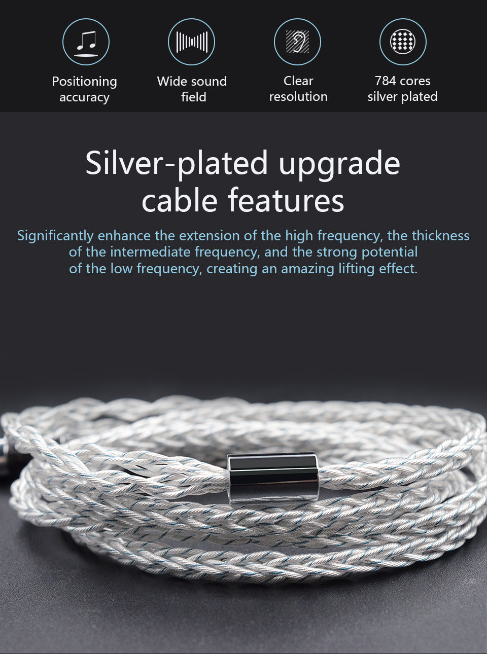 KZ cable plata de Audio 8 Nucleos 784 cores para Auriculares.