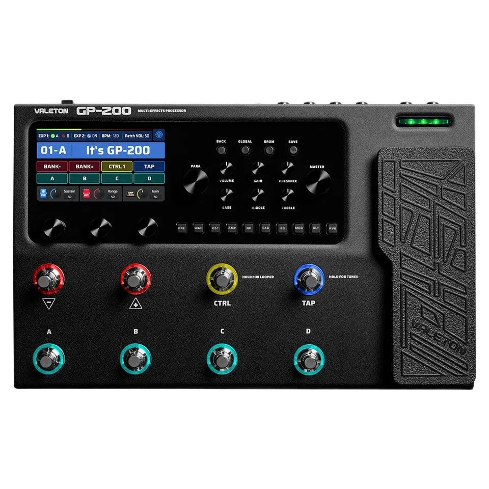 Valeton GP-200 pedalera multiefectos para guitarra/Bajo IR modelador de amplificadores, gabinetes, FX