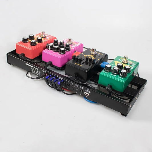Pedalboard para pedales de efecto con fuente de alimentación integrada