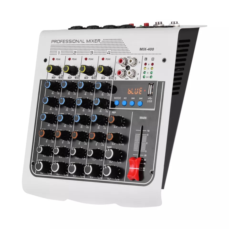 MIX-400 Mezcladora de Audio Profesional 6 Canales