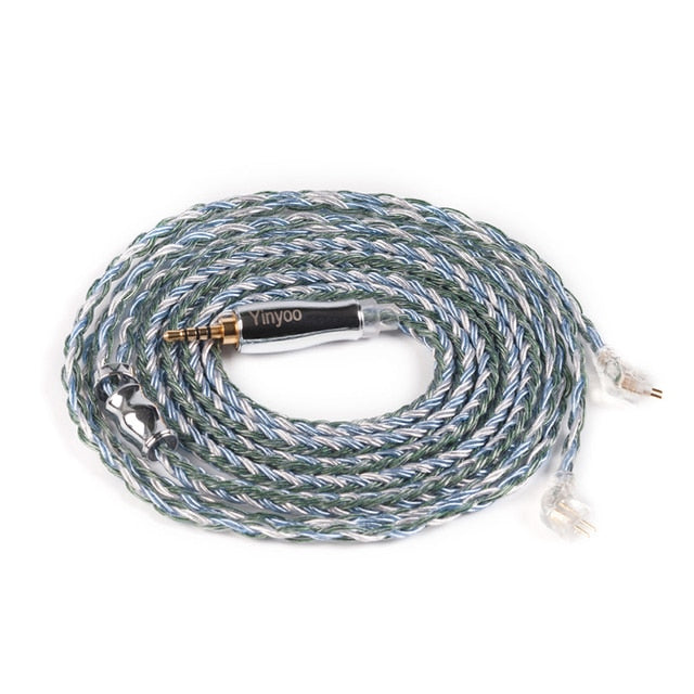YINYOO Cable de Auriculares 16 Core Silver Plated